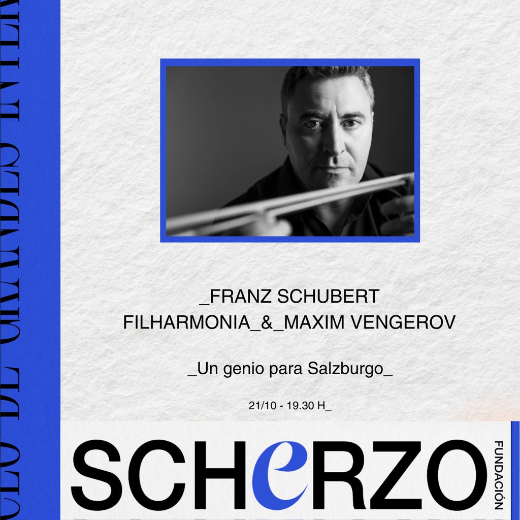 Fundación Scherzo (@fundscherzo) on Twitter photo 🎻✨ ¡El gran <a href="/MVengerovReal/">Maxim Vengerov</a> está de vuelta en #Madrid! 🎶 No te pierdas un concierto inolvidable con la <a href="/fschubertfilh/">Franz Schubert Filharmonia</a> y <a href="/TomasGrauC/">Tomàs Grau</a> 🎼
🗓️ 21 de octubre
📍 Auditorio Nacional de Música
⏰ 19:30h
🔗 Consigue tus entradas ya en nuestra web ➡️ fundacionscherzo.es/grandes-interp… 🎻✨ ¡El gran <a href="/MVengerovReal/">Maxim Vengerov</a> está de vuelta en #Madrid! 🎶 No te pierdas un concierto inolvidable con la <a href="/fschubertfilh/">Franz Schubert Filharmonia</a> y <a href="/TomasGrauC/">Tomàs Grau</a> 🎼
🗓️ 21 de octubre
📍 Auditorio Nacional de Música
⏰ 19:30h
🔗 Consigue tus entradas ya en nuestra web ➡️ fundacionscherzo.es/grandes-interp…