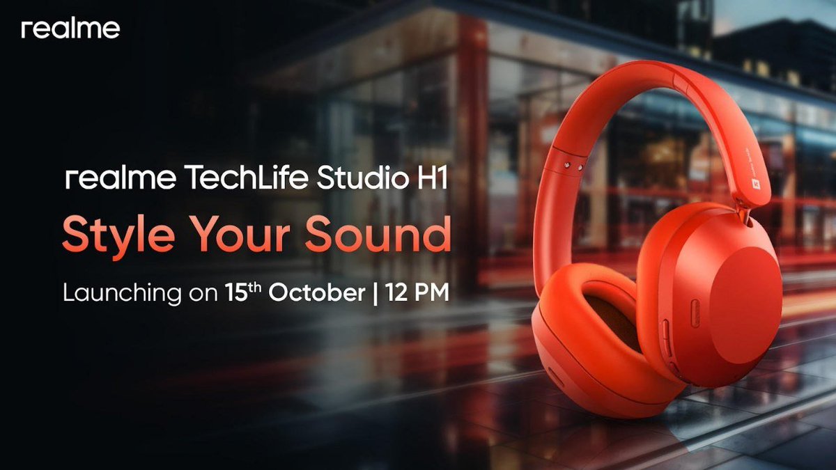 divyanshXtech's tweet image. realme Techlife Studio H1, realme's first Over the Ear Headphones launching on October 15 in India⚡⚡

Key features:-
- 40mm mega dynamic bass driver
- LDAC Audio Codec technology
- Hi-res certification 
- 43dB Hybrid Noise Cancellation

Thoughts? 👇

 #realmeTechLifeStudioH1