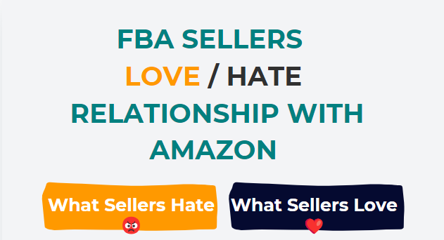 RefundsManager's tweet photo. #FBASellers ❤️ Love/Hate 😡 Relationship with Amazon – Explained in 1 #infographic.  The @RefundsManager team has broken down the top 4 reasons #Amazonsellers love and hate the big A—all in one easy-to-digest infographic. https://t.co/X6A1ahXh6q https://t.co/21REv5jYn3