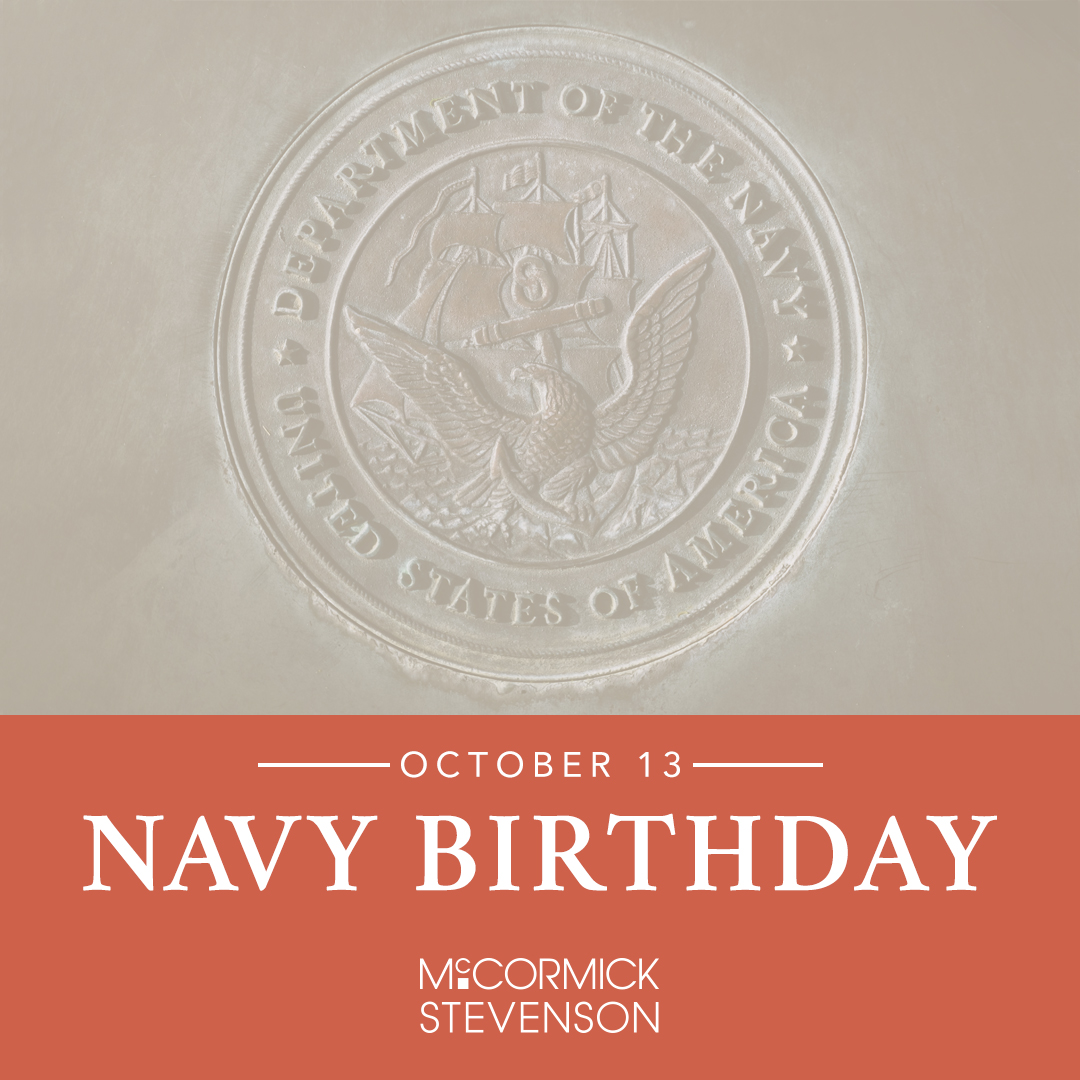 Honoring the <a href="/USNavy/">U.S. Navy</a> today in celebration of 249 years of bravery, dedication, and service. Thank you to all sailors—past and present—who protect our seas. You are an inspiration! <a href="/mccst/">McCormick Stevenson</a> thanks you all! #NavyBirthday #NavyStrong