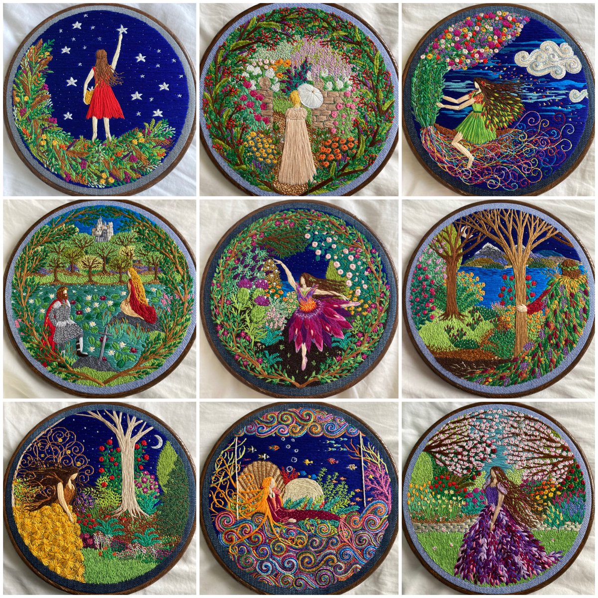 Gtilleymatthews's tweet photo. I’ve unfortunately only managed to create 9 embroideries this year (currently stitching no.10) a lot less than usual but circumstances, and my obsession on tiny details changed that. Here’s the collection so far of 2024…🧵🪡🌿🌺
Did you have a favourite? 🤔#thesewingsongbird https://t.co/LVVICLQxSv