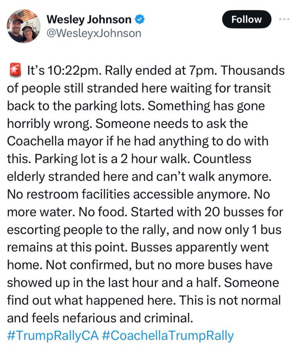 Trump left his supporters stranded, and instead of blaming the person who held the event, they think it was the mayor or someone else who is at fault.  🤣