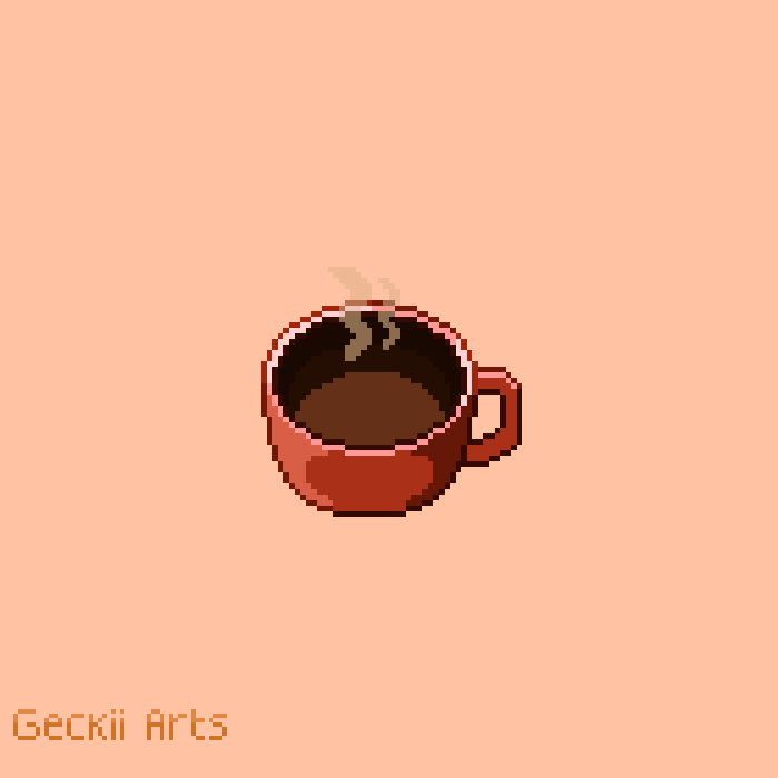 GeckiiArtsx's tweet image. Freshly brewed coffee ☕️✨

#pixelart