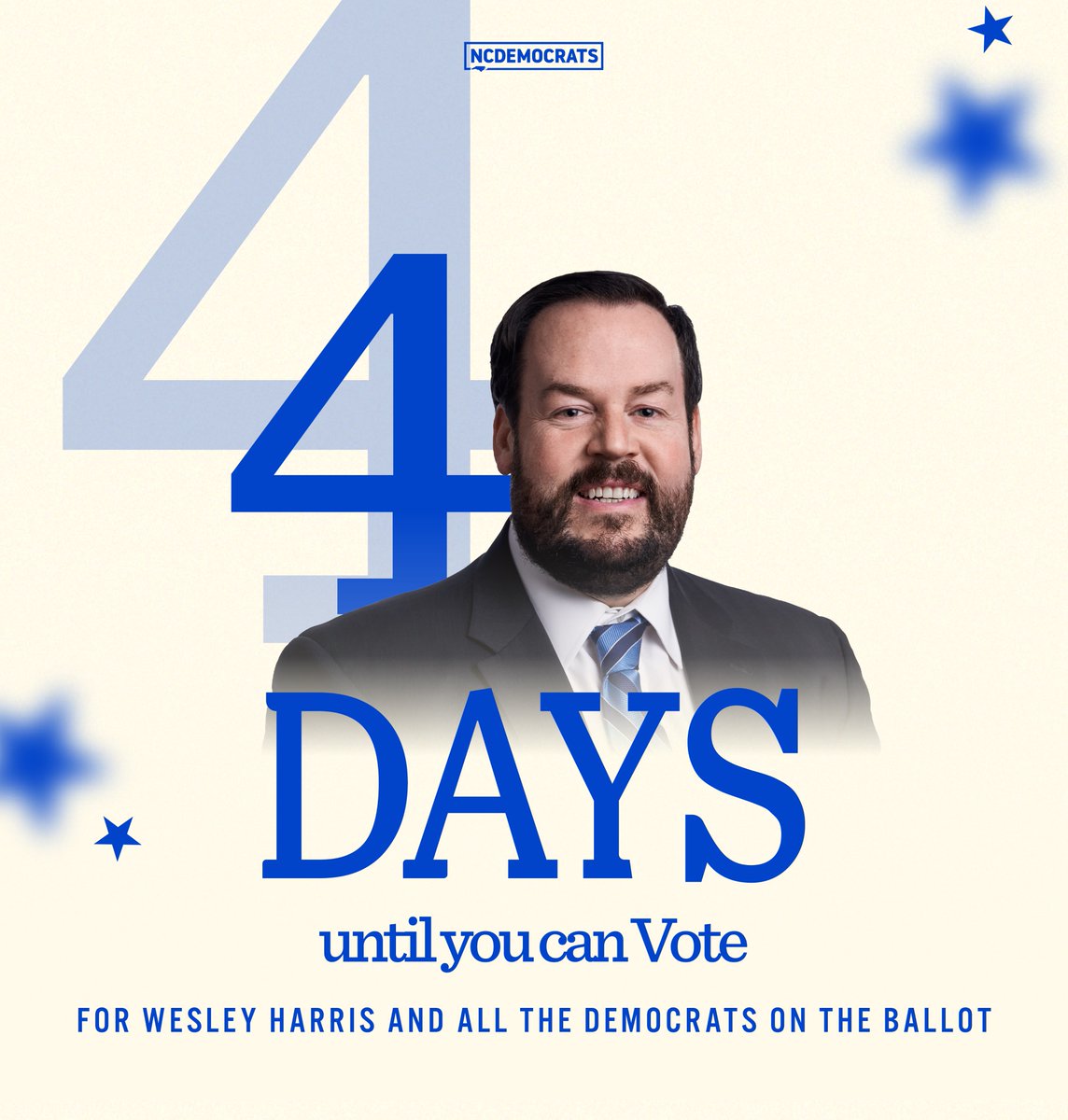 NCDemParty's tweet photo. 4 days until voting starts! Here are 4 things you can do:
✊ Sign up to volunteer: https://t.co/GTeSsvQInz
📱 Text 4 friends a reminder to vote 
🔃 RT this
🇺🇸 Make your voting plan at https://t.co/3UAQO4kNEU https://t.co/8mcGgKb75r