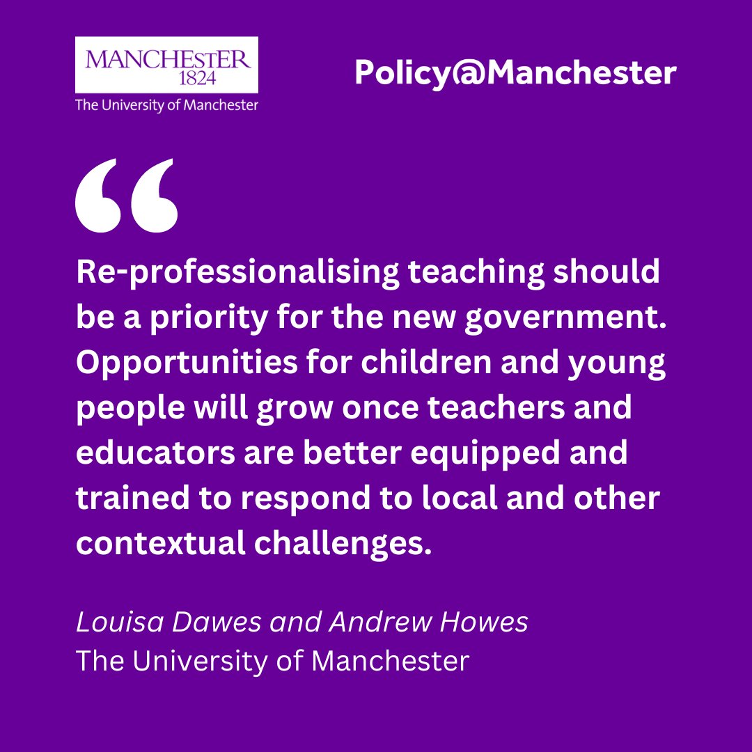 👨‍🏫 Teacher recruitment and retention in England is in a critical state.

💡 Dr Louisa Dawes and Professor Andrew Howes explain current problems in the teacher profession and how policymakers can overcome these challenges. 

📖 Read the article here: ow.ly/p0sb50TySp4