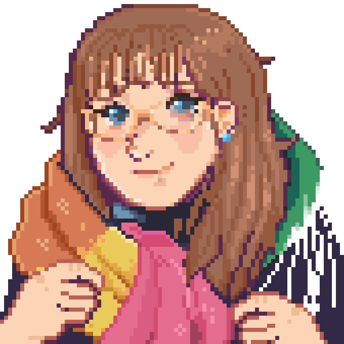 This and the cellophane pixels were supposed to be new pfps, but neither of them felt like me, so I went with the current one I have #pixelartist