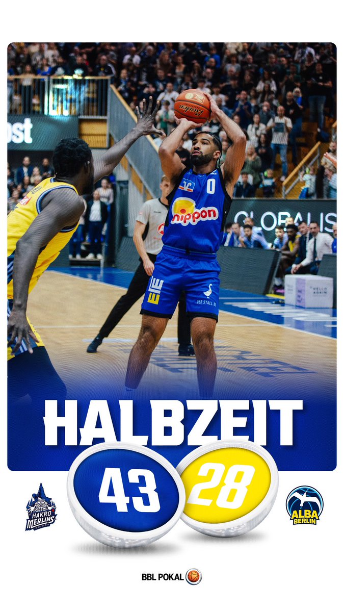 Wir gehen mit +15 gegen Euroleague Team ALBA BERLIN in die Halbzeit ‼️🤯