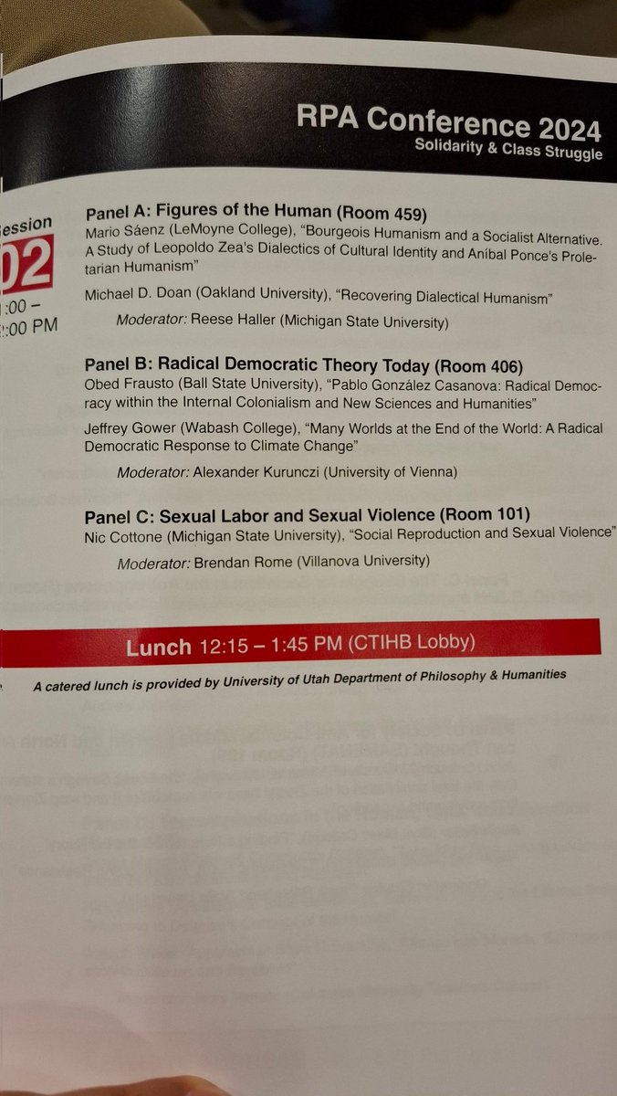 Presenté un par de ideas de notable importancia de nuestro pensador mexicano Pablo González Casanova. Fue un gran congreso del Radical Philosophy Association.