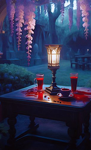 Así quedó la cena después de las revueltas vampíricas. Qué desperdicio de vino, y de sangre. 🍷🧛