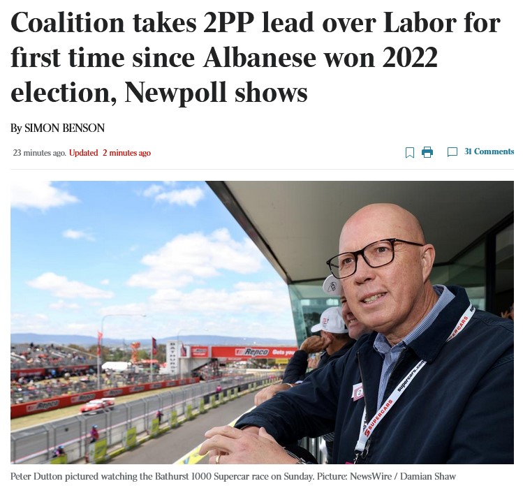 TimjboAU's tweet image. Coalition takes 2PP lead over Labor for first time since Albanese won 2022 election, #Newpoll shows

theaustralian.com.au/nation/politic…

Federal Primary Votes: ALP 31 (0) L/NP 38 (0) GRN 12 (-1) ON 7

Federal 2 Party Preferred: ALP 49 (-1) L/NP 51 (+1) #auspol