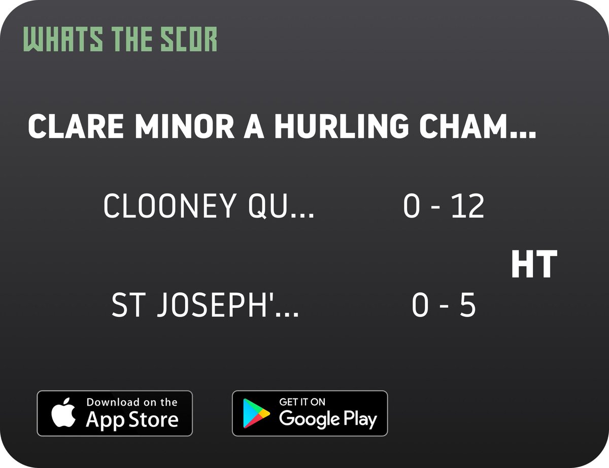 Clooney Quin GAA (@clooneyquingaa) on Twitter photo Get Live Score Updates straight to your phone, download Whats The Scor. Follow us on <a href="/WhatstheScor/">Whats The Scór</a> Get Live Score Updates straight to your phone, download Whats The Scor. Follow us on <a href="/WhatstheScor/">Whats The Scór</a>