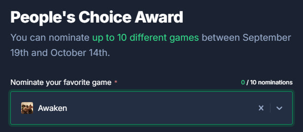 PlayAwakenHQ's tweet photo. Only 1⃣ day left to vote for Awaken in @gam3sgg !
👉 This is our chance to take this project to the next level together.
🫂 Vote now: https://t.co/ZLF47IGCdi
#Web3Gaming #PlayAwaken #ChoiceAward https://t.co/WRIC6f8nSa