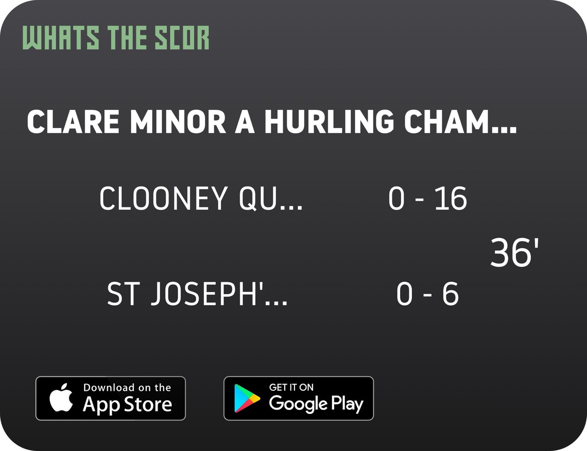 Clooney Quin GAA (@clooneyquingaa) on Twitter photo Get Live Score Updates straight to your phone, download Whats The Scor. Follow us on <a href="/WhatstheScor/">Whats The Scór</a> Get Live Score Updates straight to your phone, download Whats The Scor. Follow us on <a href="/WhatstheScor/">Whats The Scór</a>