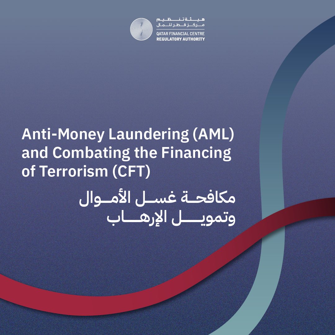 QFCRA's tweet photo. للمزيد من المعلومات، يرجى زيارة الموقع الإلكتروني لهيئة التنظيم.
#QFCRA #AntiMoneyLaundering #CombatingTerrorismFinancing #AMLCFT https://t.co/T827yhl5Cp