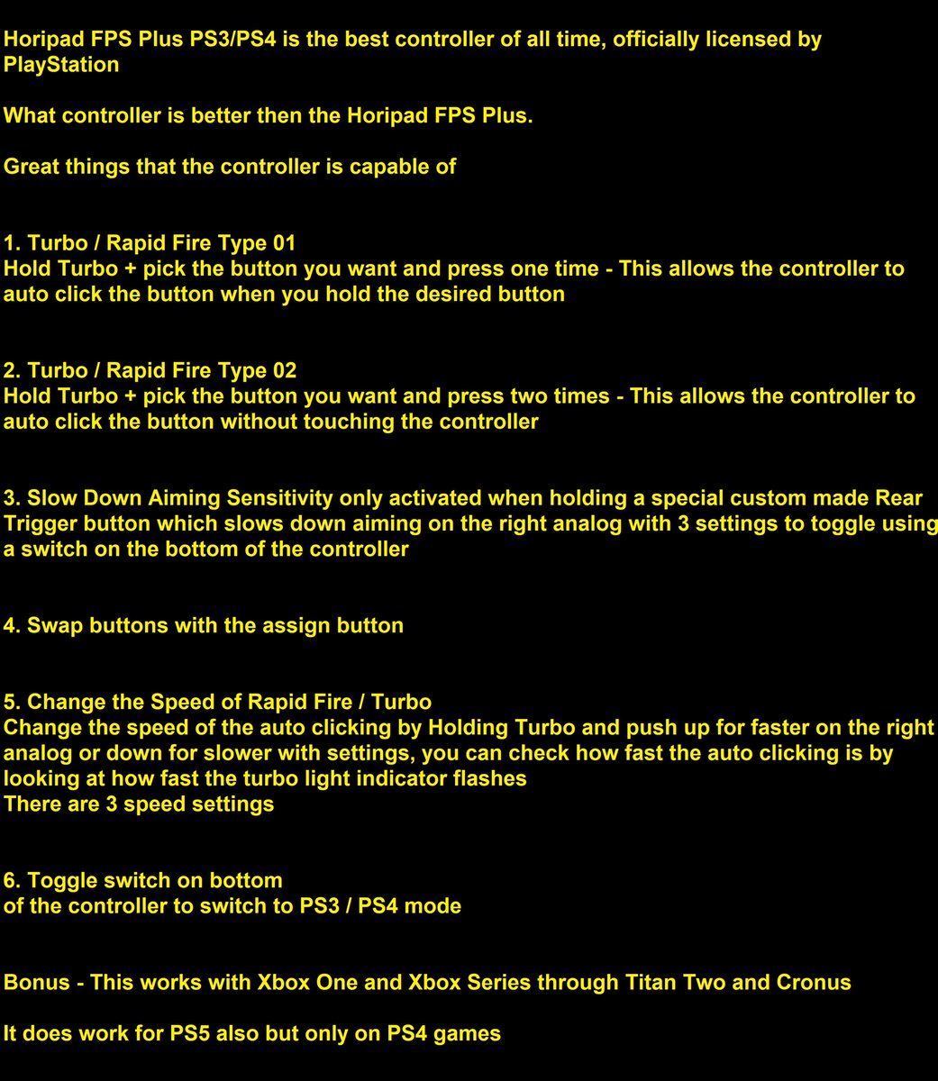 HoripadFPSPlus's tweet image. #Horipad
#Hori
#TurboController
#RapidFire
#PS3
#PS4