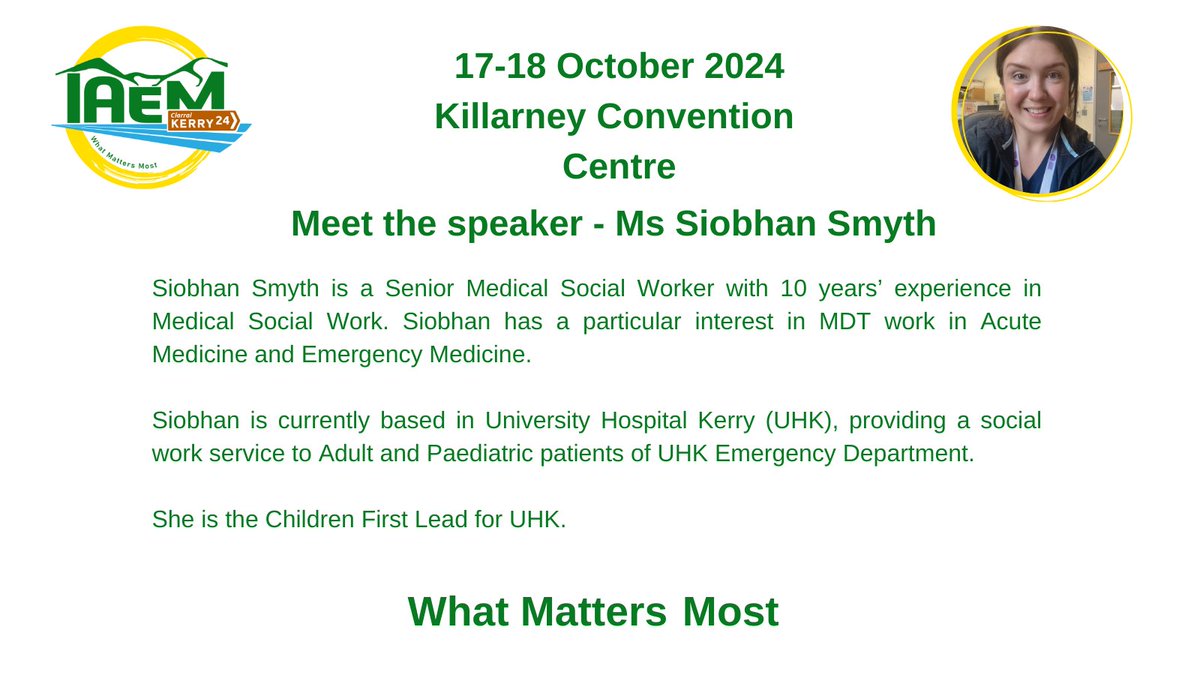 AssocEmergMedIE's tweet image. MEET THE SPEAKERS
The Emergency Nursing track at #24IAEM also has lightning presentations, bursary presentations and an Emergency Nursing table quiz.
Remember, regular rate registration ends tomorrow.
Registration: bit.ly/4dkj1a3
More info: bit.ly/3XlYagO