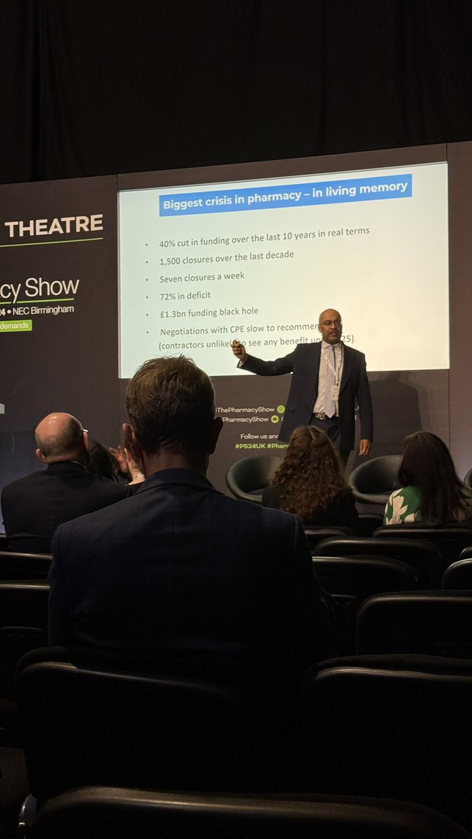 Biggest crisis in pharmacy in living memory - great to hear <a href="/PaulReesMBE/">Paul Rees MBE</a> showing what <a href="/NPA1921/">National Pharmacy Association</a> is doing to highlight- be grateful of your support <a href="/Jeremy_Miles/">Jeremy Miles</a> <a href="/SKinnock/">Stephen Kinnock</a> in Wales 🏴󠁧󠁢󠁷󠁬󠁳󠁿 <a href="/pharmacyshow/">The Pharmacy Show</a> #pharmacyshow