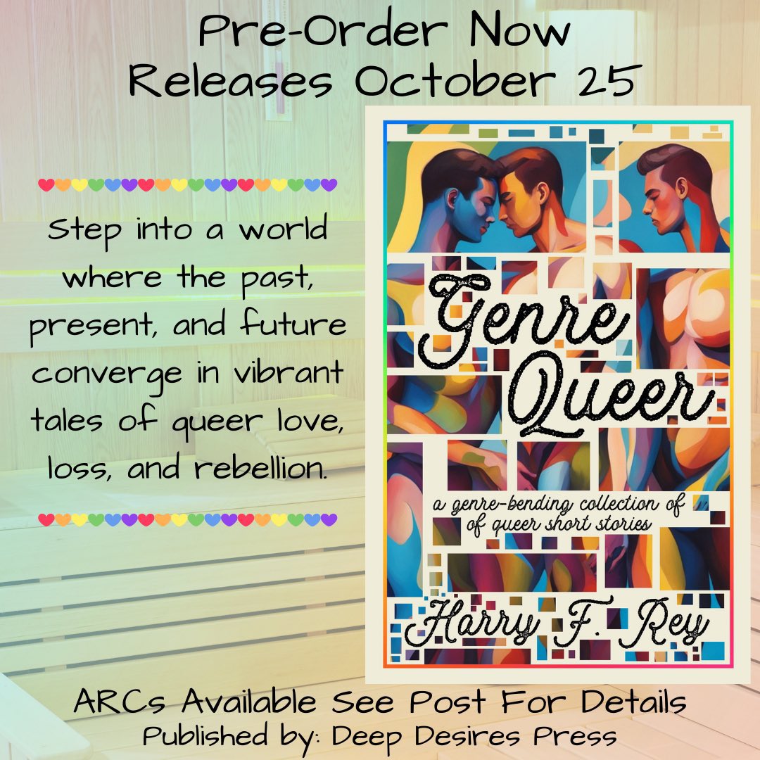 Harry F. Rey 🏴🏳️🌈✡️ (@harry_f_rey) on Twitter photo My new short story collection GenreQueer is out Friday October 25th from <a href="/Deep_Desires/">Deep Desires Press</a>
“A roaring celebration of queer resilience, gay identity, and the timeless pursuit of belonging.”
Preorder now:
amazon.com/GenreQueer-gen…
#gaybooks #newbooks #shortstories My new short story collection GenreQueer is out Friday October 25th from <a href="/Deep_Desires/">Deep Desires Press</a>
“A roaring celebration of queer resilience, gay identity, and the timeless pursuit of belonging.”
Preorder now:
amazon.com/GenreQueer-gen…
#gaybooks #newbooks #shortstories