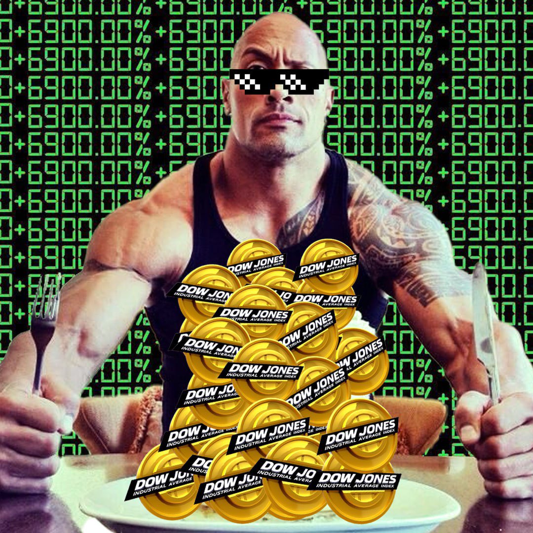 gm gm chads from all other the world. While $SPX hitting ATH after ATH, the time for $DJIA is coming for sure. Give it a go and grab yourself a bag of this low iq meme. We going to Valhalla very soon.

Crypto Dowjones6900 is the ultimitate financial blackhole. 

DUMP YOUR LIVE