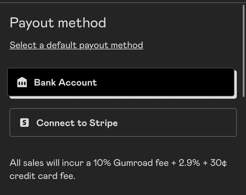 Yeeeeeehaaaaaa 🥳🥳🥳

<a href="/gumroad/">Gumroad</a> just added bank account paiment method 👨‍💻💰👨‍💻💰👨‍💻💰