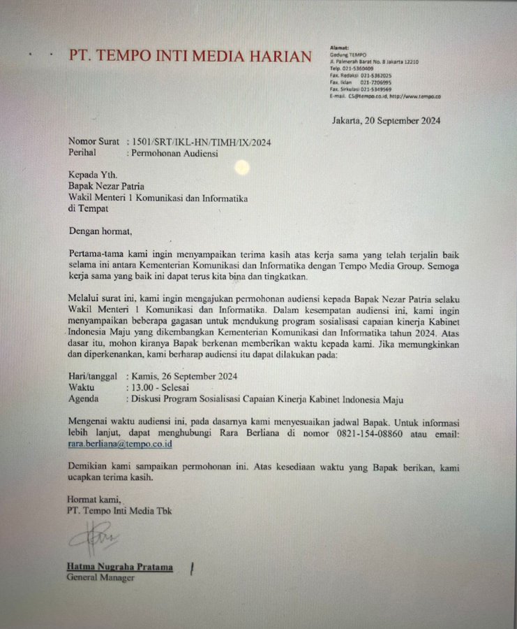 Proposal ditolak.
Bocor Alus bertindak.

Gitu kali passnya situasi saat ini ya? Tindakannya media2 pers lain yg dituding, karena proposal gagal. 🤣🤦‍♂️