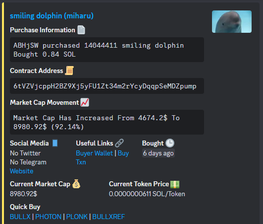 Our monitors catch everything: insider info, volume spikes, CTOs—you name it.

Top 3 coins this week:
$MIHA 8.9K → 20M (+224,000%)
$GOAT 19K → 80M (+321,000%)
$MAGNET 10K → 20M (+199,900%)
And you're still not with us, anon?

Join now: discord.gg/cipherlabs
