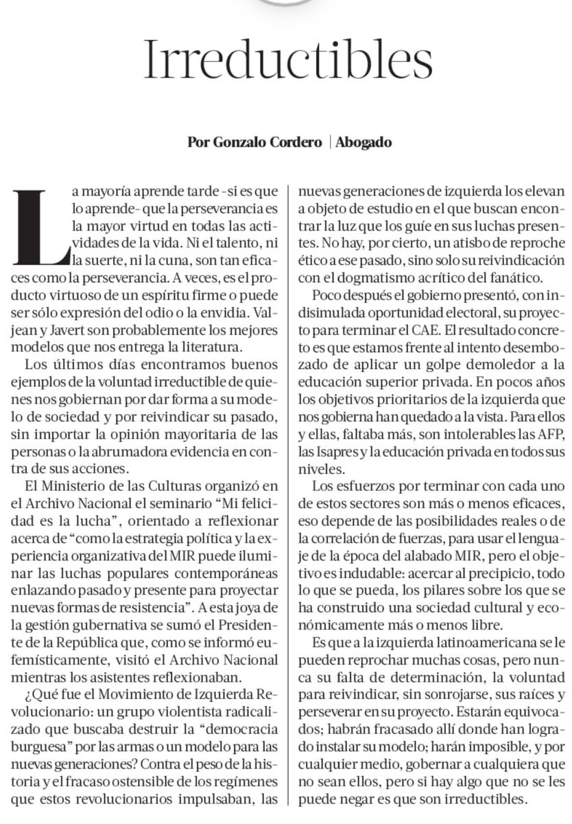 Acompaño mi columna de hoy