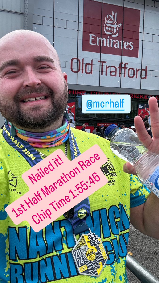 ChazBrowder's tweet photo. Iβm just digesting the moment.
Apologies catching up on messages.
Nailed it!
1st Half Marathon Race
Chip Time 1:55:46
Over the moon
Thank you @ManchesterHalf for a wonderful experience x
#PB #running #manchesterhalf https://t.co/EQgq8u3Kpb