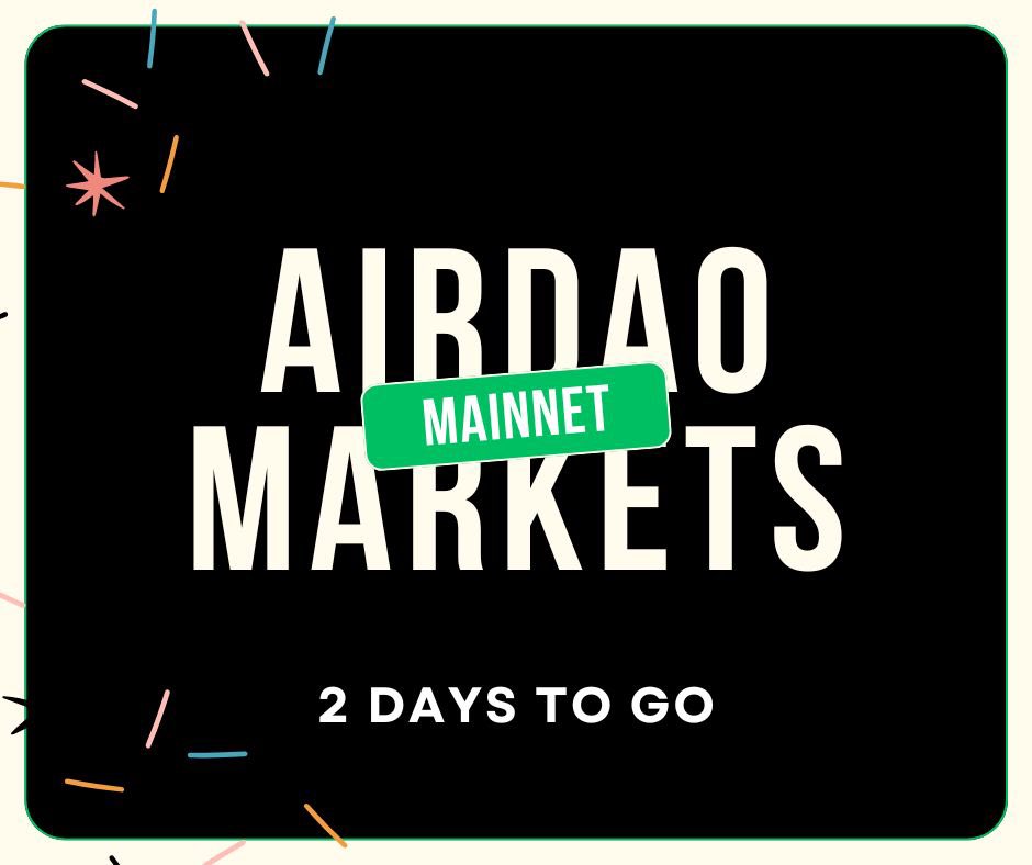 ⏳ Just 2 days to go for the Mainnet Launch! 🚀

Get ready to experience the future of decentralized prediction marketplaces. 🔥

The countdown is on—don’t miss it! 🗓️

#AirDAO #MainnetLaunch $AMB $ADOGE