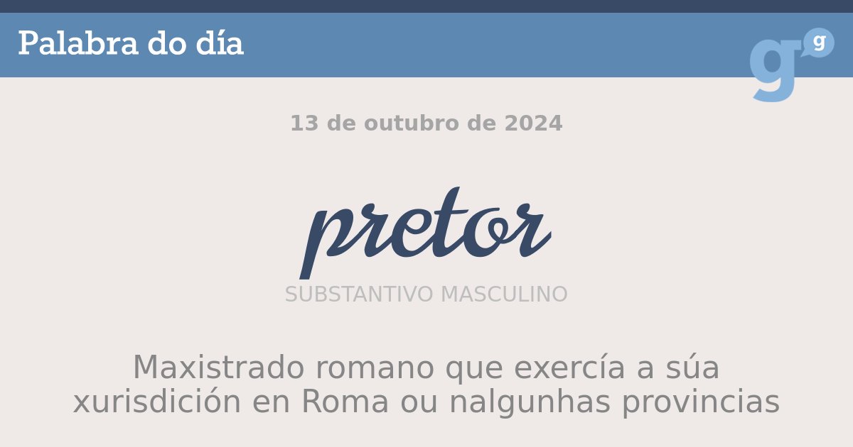 PortalPalabras's tweet image. Durante o “Arde Lucus” algún que outro #pretor volve andar polas rúas de Lugo. #palabradodía
 - portaldaspalabras.gal/lexico/palabra…