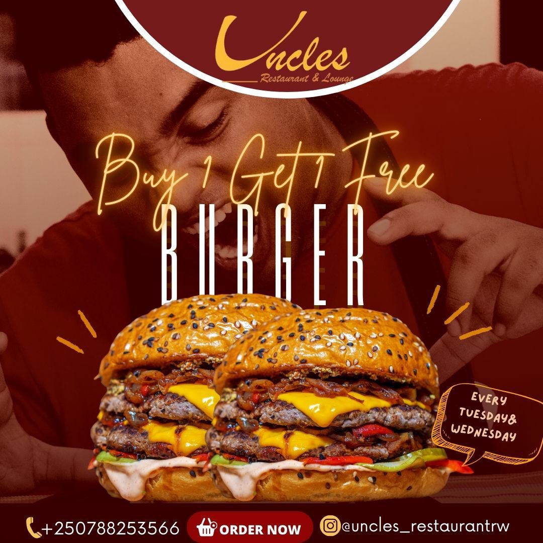 BAKAME π·πΌ (@incakura__) on Twitter photo Mumfashe nshimire <a href="/UncleAustinT/">Austin Luwano (Uncle Austin)</a> wampaye Job, guhera ubu ngiye kujya mbaha Burgers na Pizza byo muri Uncles,kubijyanye na #Promotion muzajya mubibona kuri kuripromo.com murakozeπ₯π
Retweet π Mumfashe nshimire <a href="/UncleAustinT/">Austin Luwano (Uncle Austin)</a> wampaye Job, guhera ubu ngiye kujya mbaha Burgers na Pizza byo muri Uncles,kubijyanye na #Promotion muzajya mubibona kuri kuripromo.com murakozeπ₯π
Retweet π