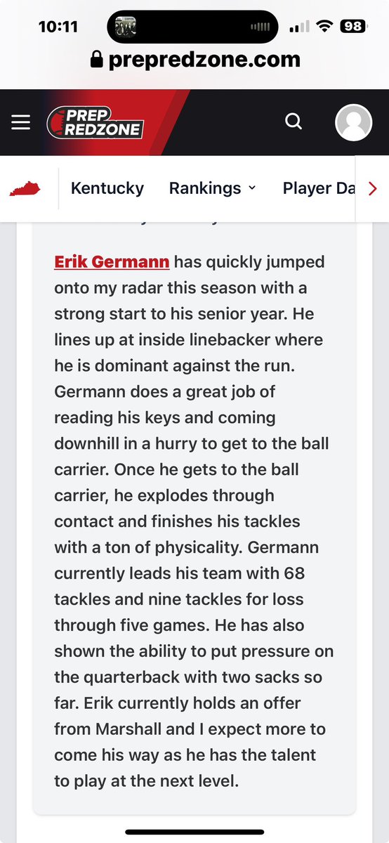 Erik Germann (@erik_germann) on Twitter photo Game 7 - 14 Tackles, 88 for the season. Still #1 in The State of KY for 4A. Thanks to <a href="/LippertScouting/">Ryan Lippert</a> for the midseason write up. <a href="/BCLionsFootball/">Boyd County Football</a> <a href="/coach_semore/">Coach Jason Semore</a> <a href="/WilliamInge1/">Coach William Inge</a> <a href="/CoachCBhawaii/">Chris Brown</a> <a href="/Coach_Lezynski/">Nick Lezynski</a> <a href="/CoachKoonz/">Jeff Koonz</a> @TCunninghamAPP <a href="/CoachSparber/">Zach Sparber</a> <a href="/coachEFerg12/">Evan Ferguson</a> Game 7 - 14 Tackles, 88 for the season. Still #1 in The State of KY for 4A. Thanks to <a href="/LippertScouting/">Ryan Lippert</a> for the midseason write up. <a href="/BCLionsFootball/">Boyd County Football</a> <a href="/coach_semore/">Coach Jason Semore</a> <a href="/WilliamInge1/">Coach William Inge</a> <a href="/CoachCBhawaii/">Chris Brown</a> <a href="/Coach_Lezynski/">Nick Lezynski</a> <a href="/CoachKoonz/">Jeff Koonz</a> @TCunninghamAPP <a href="/CoachSparber/">Zach Sparber</a> <a href="/coachEFerg12/">Evan Ferguson</a>