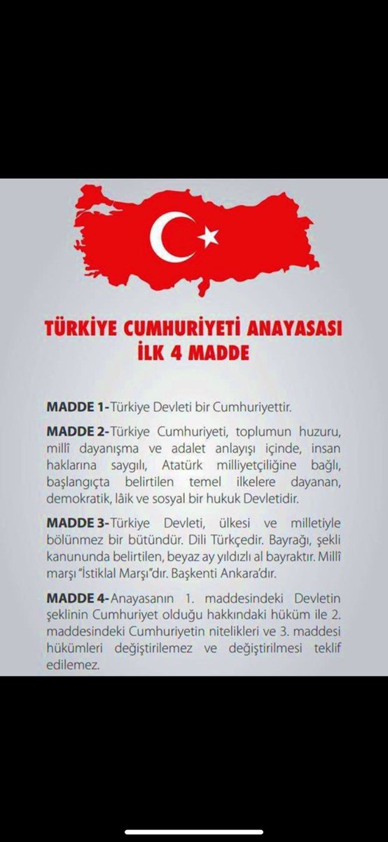 Türkiye cumhuriyeti anayasası değiştirilemez hatta teklif daha edilemez çok istiyor iseniz hayat pahalılığı geçim derdine düşmüş kadın cinayetleri ile ilgilenin bu konular sizleri aşar ….

#5816SayılıKanunKaldırılsın #NarinÇocuk <a href="/NumanKurtulmus/">Numan Kurtulmuş</a>