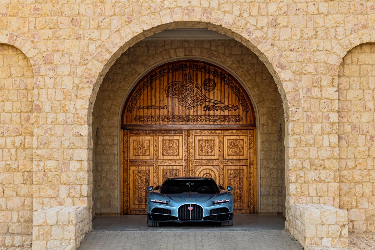 Bugatti's tweet photo. The TOURBILLON debuted in   Doha. BUGATTI's masterpiece blends luxury &amp; elegance, echoing the spirit of the Qatari capital.

#BUGATTI #BUGATTITourbillon
–
 https://t.co/mCEE0gi604 https://t.co/KhDQOJEj9X