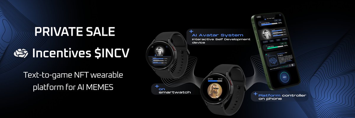 Incentives01's tweet image. 🚀 Private Sale Announcement!

Wearable Tech + AI 

We&apos;re thrilled to launch the private sale of Incentives $INCV tokens for the IDEA-ENGINE! Don&apos;t miss this exclusive chance to be part of a revolutionary Wearable AI Crypto Collectibles ecosystem blending DePIN, AI, MEMES,…