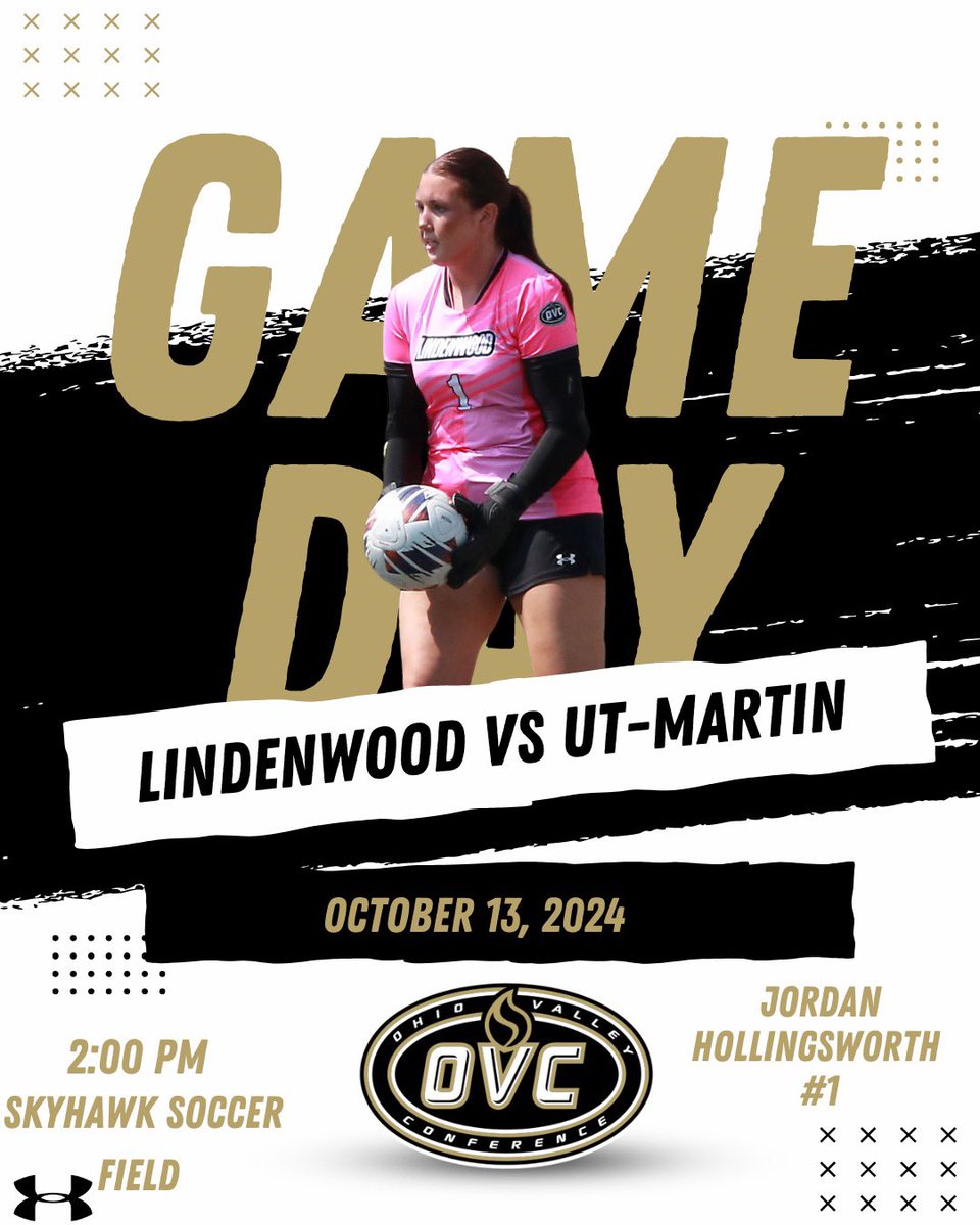 LindenwoodWSOC's tweet photo. GAME DAY!!

🆚UT-Martin 
⏰2:05 PM
🏟️Skyhawk Soccer Field
📺 ESPN + 

#OVCit #S2P #OneRoar https://t.co/rOOtlZK6RH
