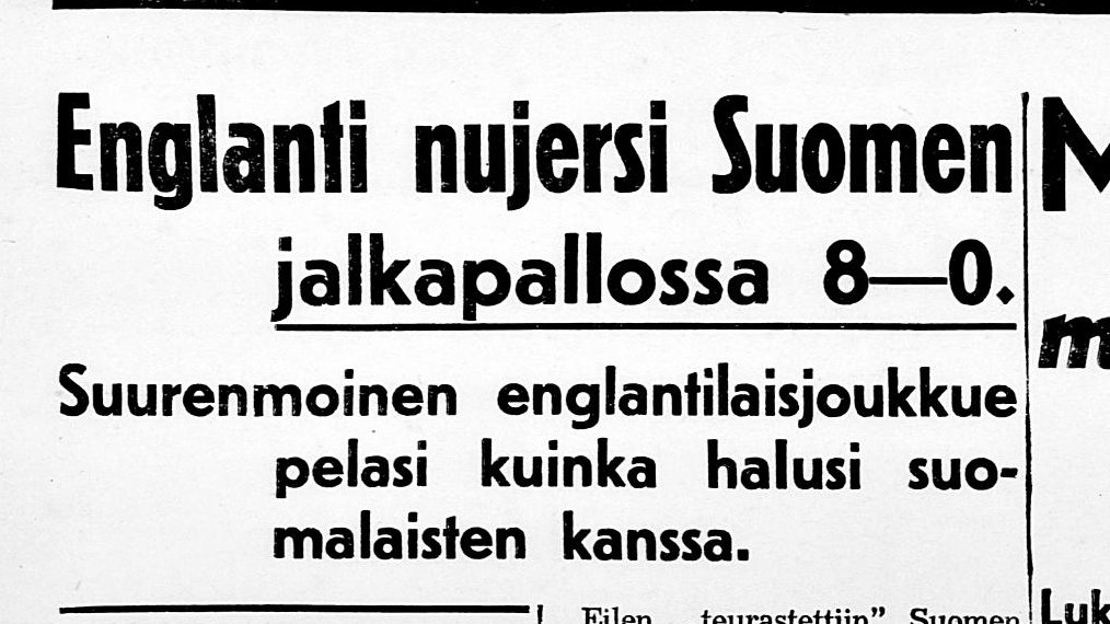 Kerrastot jalkaan, villapaita päälle ja Stadikalle! Kohta nähdään onko eteenpäin menty. Edes vuodesta 1937. #huuhkajat
(Lakeus 21.5.1937/Kansalliskirjasto)