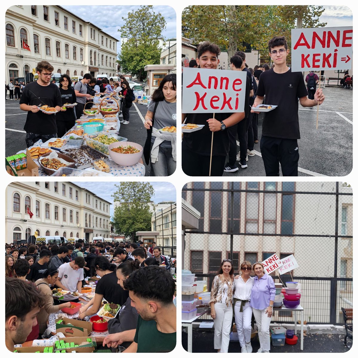 CAGALOGLUOAB's tweet photo. Güneşli bir İstanbul gününde, velilerimizin yaptığı birbirinden güzel ve özel  yiyecekler eşliğinde ,bir şölen havasında geçen ANNE KEKİ günümüzü gerçekleştirdik🥮🧁

Katkı sunan,gönlü bizimle olan  tüm velilerimize teşekkür ediyoruz 🙏 https://t.co/cVNbJnI4j9