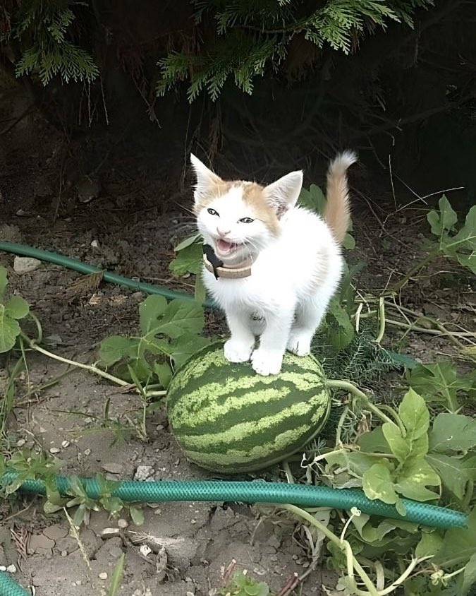 PunchingCat's tweet photo. that’s his watermelon https://t.co/jzmC4XNUsp