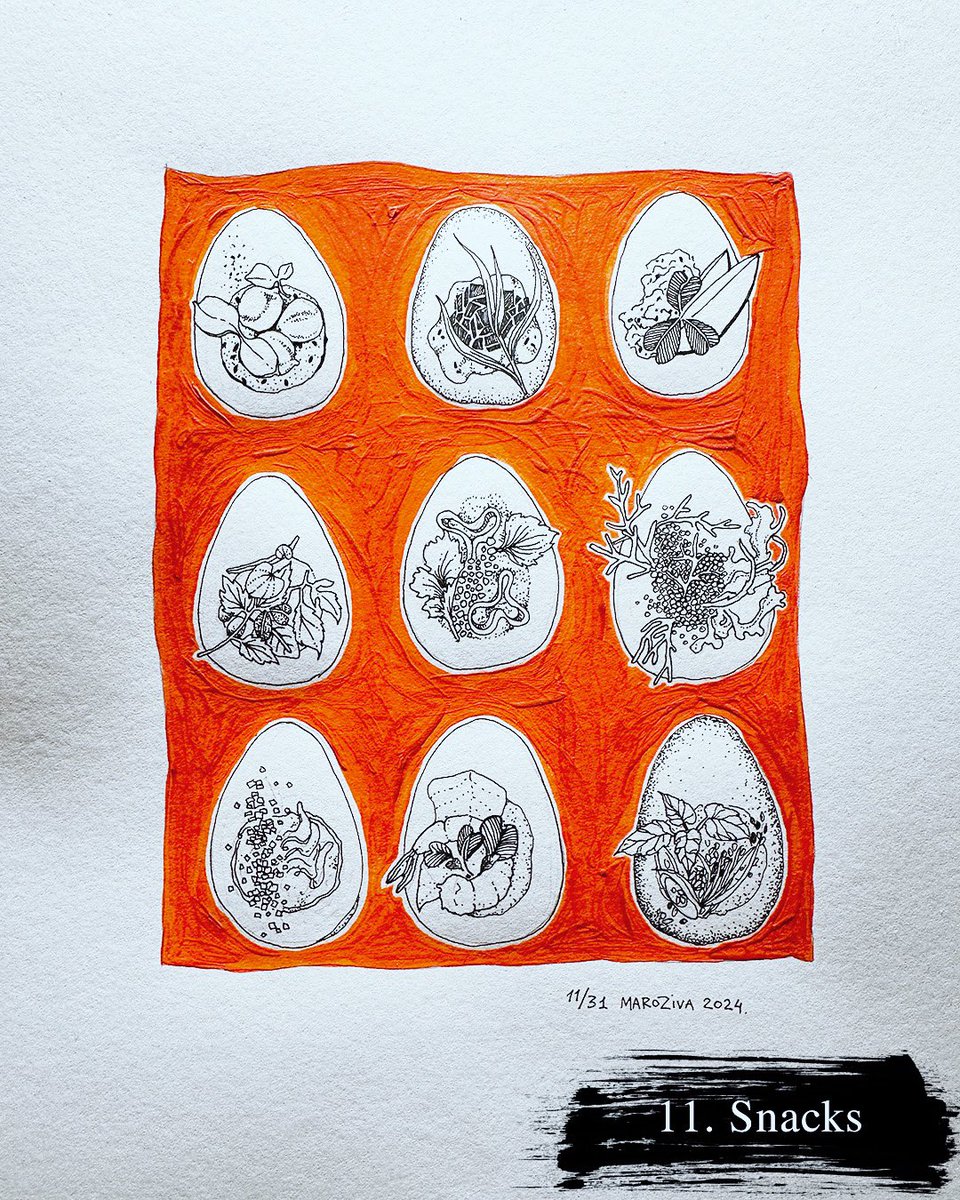 maroziva's tweet photo. Cooking is an art
paper, acrylic, ink A4 price: 100zl

#liner #acrylic #graphics #illustration #snacks #snscksillustration  #snacks2024 #inktober2024 #inktoberday11 #inktobersnacks #maroziva #marozivaart https://t.co/CxAg85TVpy