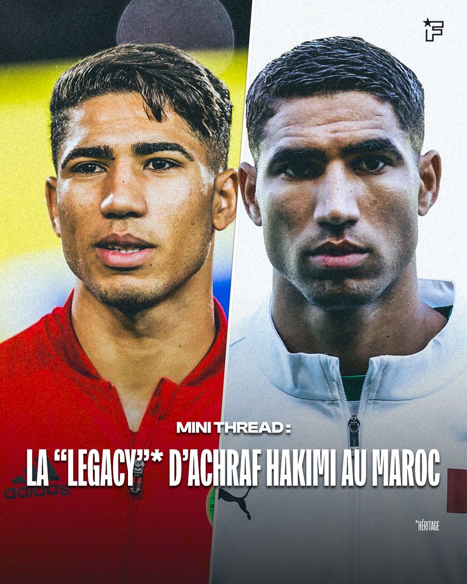 🧶 Mini thread : la ”legacy” d’Achraf Hakimi en sélection marocaine. 🇲🇦

Ayant fêté sa 80e sélection avec les Lions de l’Atlas hier soir, le latéral marocain s’est imposé comme un – voire le – des meilleurs joueurs de l’histoire du Maroc. 🌟

À dérouler. ⬇️