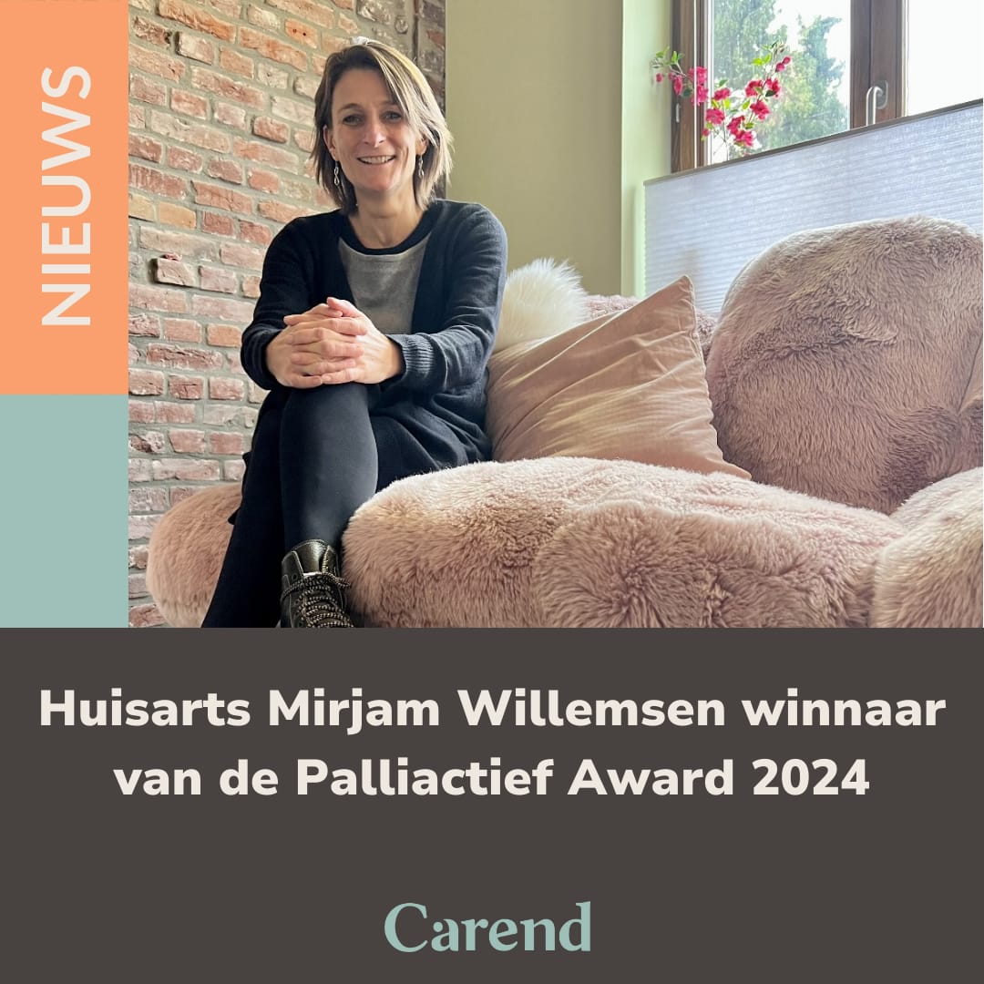 Zeer terecht en eervol: Huisarts Mirjam Willemsen winnaar van de Palliactief Award 2024.

Van harte gefeliciteerd. Je maakt écht het verschil.
Lees meer: carend.nl/artikel/huisar…