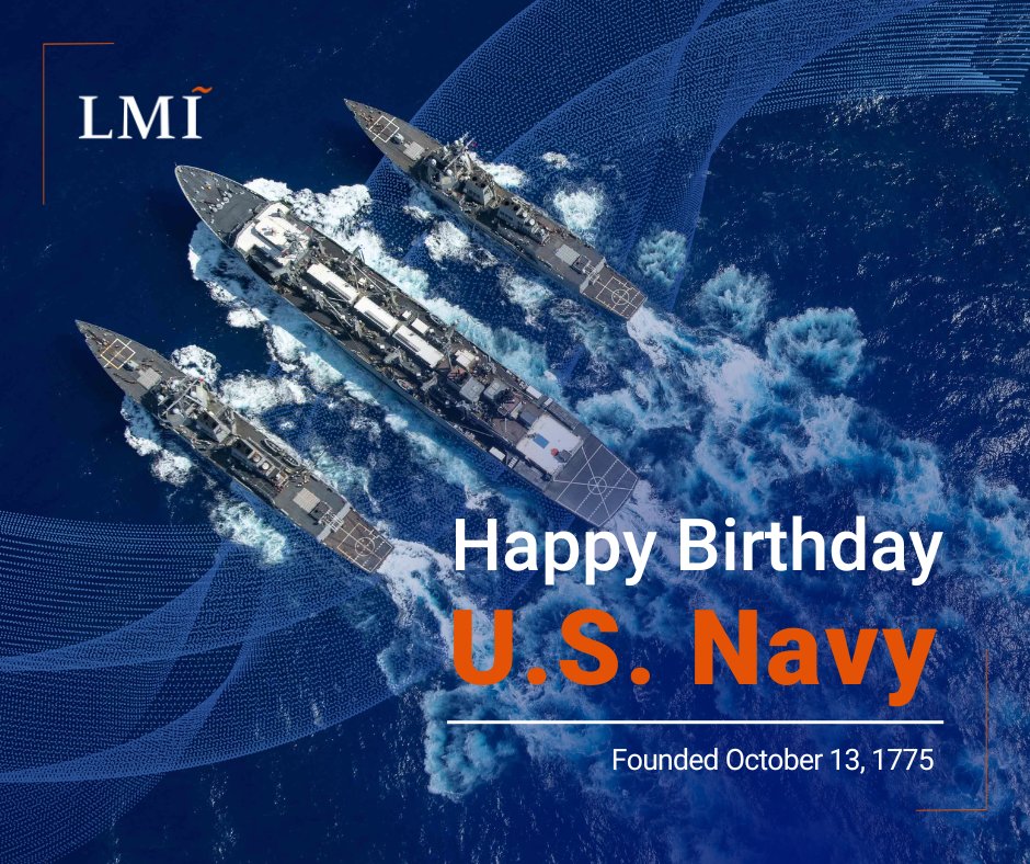 LMIsolutionscom's tweet image. Today, we join the @USNavy in celebrating its 249th birthday.

LMI honors the Sailors who rise to deter and defeat challenges to protect the American homeland via the world’s interconnected oceans.

// #NewSpeedOfPossible #USNavy #Military //