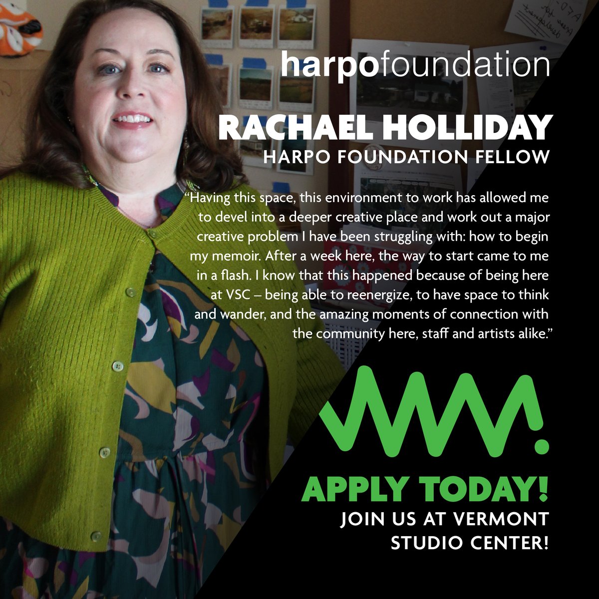 VermontStudioCenter (@vtstudiocenter) on Twitter photo We are so grateful to support writers like Rachael Holliday through our <a href="/harpofoundation/">Harpo Foundation</a> Fellowship that supports exceptional US-based Native American artists and writers.
Explore our fellowship offerings and get your application in by October 15th!
vermontstudiocenter.org We are so grateful to support writers like Rachael Holliday through our <a href="/harpofoundation/">Harpo Foundation</a> Fellowship that supports exceptional US-based Native American artists and writers.
Explore our fellowship offerings and get your application in by October 15th!
vermontstudiocenter.org