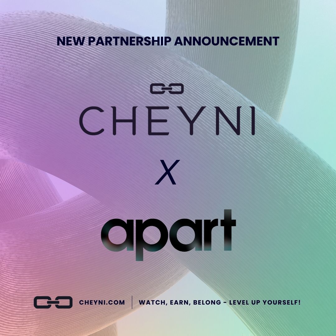 cheyni_io's tweet image. 🚀 New Partnership Alert! 🎨 CHEYNI teams up with Apart to bring exclusive content, curated films, and art-themed NFTs! Get ready for a fresh Web3 experience. #CHEYNI #Apart #Web3 #Partnership