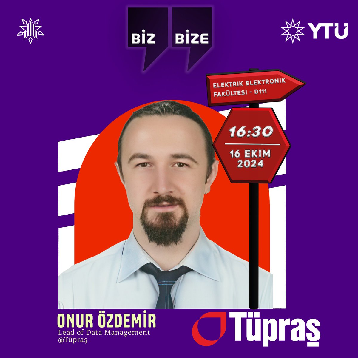 SkyLabKulubu's tweet image. 🚀 Yılın ilk Biz Bize etkinliği ile karşınızdayız!

Tüpraş&apos;ta Data Management Lead olarak görev yapan Matematik Mühendisliği mezunumuz Onur Özdemir ile buluşuyoruz!🔍 

📅 16 Ekim Çarşamba
📍 Elektrik Elektronik Fakültesi, D111 Amfisi
⏰ Saat: 16:30
Form: forms.office.com/r/md8tTjFR3x