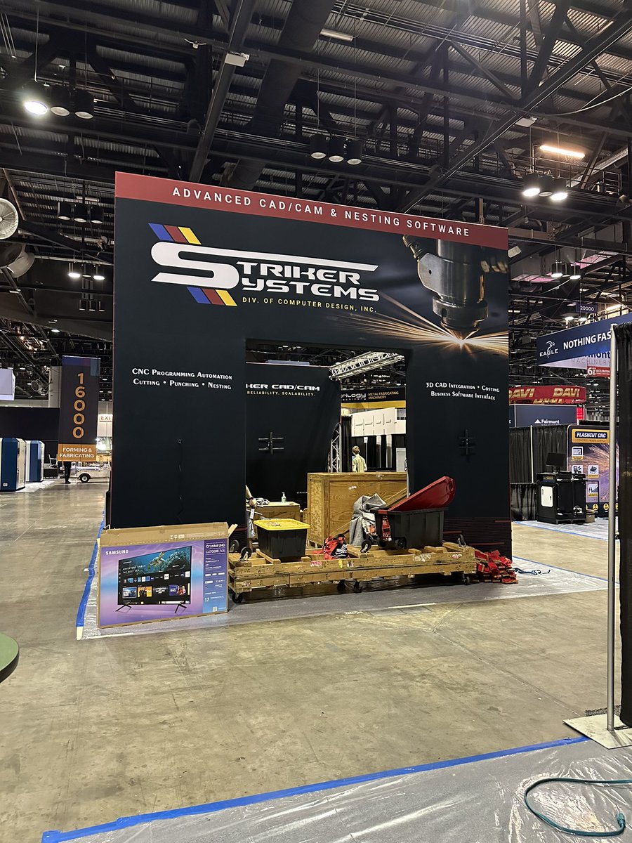 StrikerSystems's tweet photo. FABTECH setup is well underway!  We’re looking forward to a great show in Orlando (October 15-17). Come visit us in Booth S16129.  #FABTECH2024 #fabtechorlando #FABTECH #strikersystems https://t.co/yaepSBAGNJ