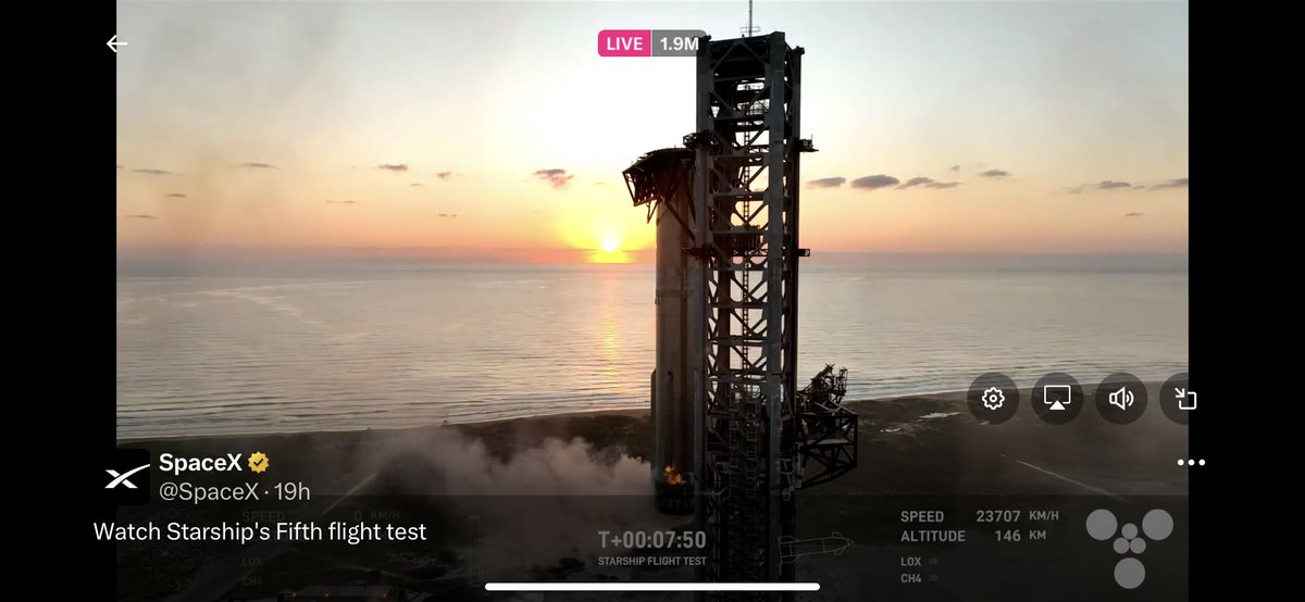 aschwabe4's tweet photo. Amazing @SpaceX! I can’t believe only 1.8 million people watched it live on X. History being made. So far I’m 5/5 on watching launching live on TV. https://t.co/9T8xOFVTva