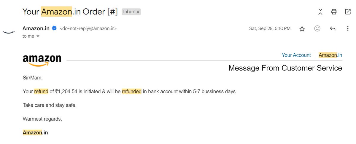 siddharth_setia's tweet photo. @amazonIN pathetic customer service. Refund not issued even after sending an email by your customer service. Order ID - 408-7693195-3361111
Now when we talk to the customer care, they say they don't have an idea. Thinking of lodging a case in consumer forum now. #amazon https://t.co/AuMlb1PTgY