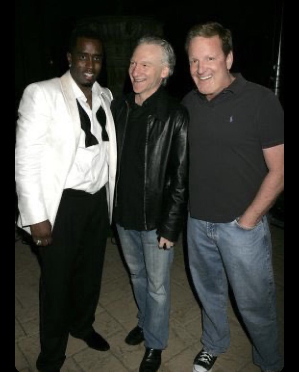veeveeveeveevee's tweet image. Bill Maher pictured here with Diddy and Epstein associate Ron Burkle